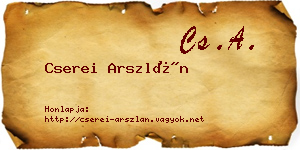 Cserei Arszlán névjegykártya